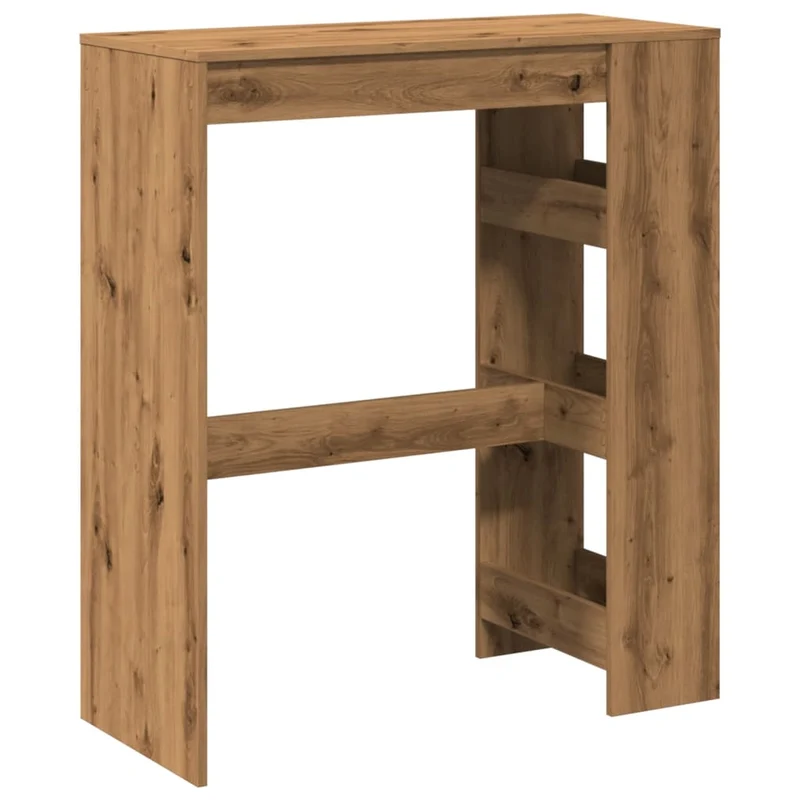 Table d’appoint multifonction avec étagères en bois d'ingénierie couleur chêne DEC036362
