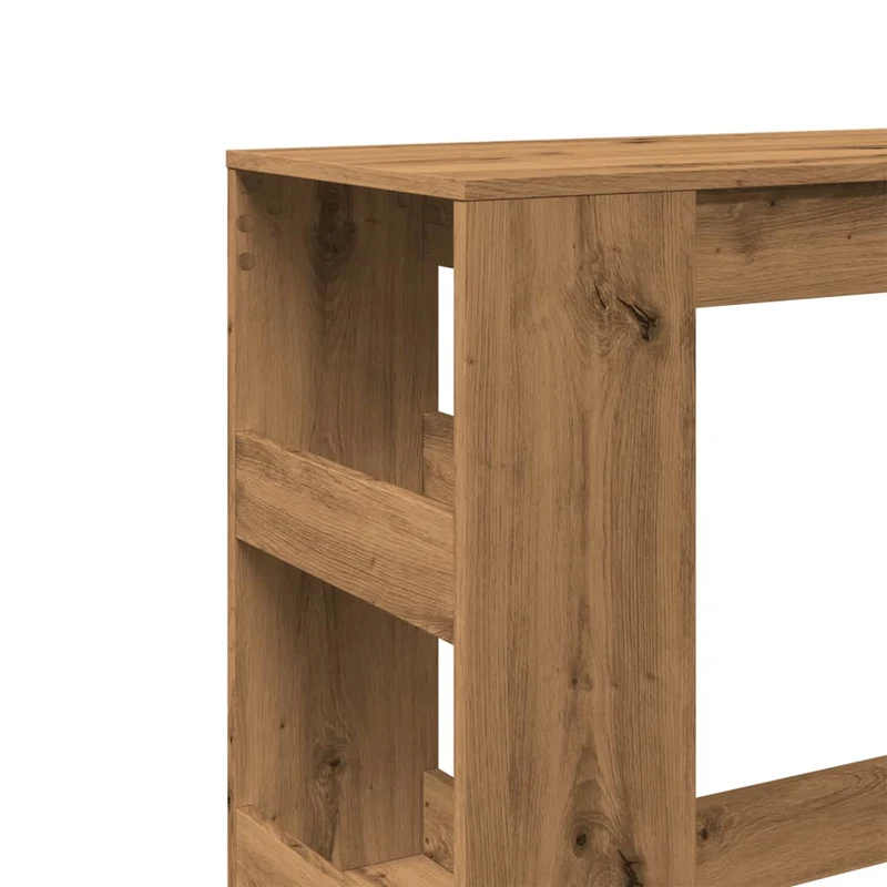 Table d’appoint multifonction avec étagères en bois d'ingénierie couleur chêne DEC036362
