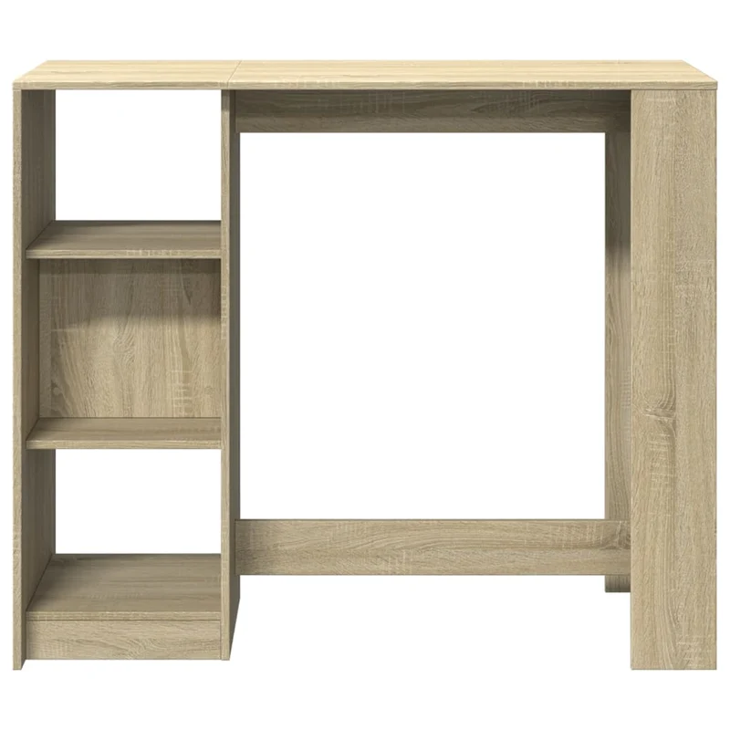 Table d’appoint multifonction avec étagère en bois d'ingénierie couleur chêne DEC036347