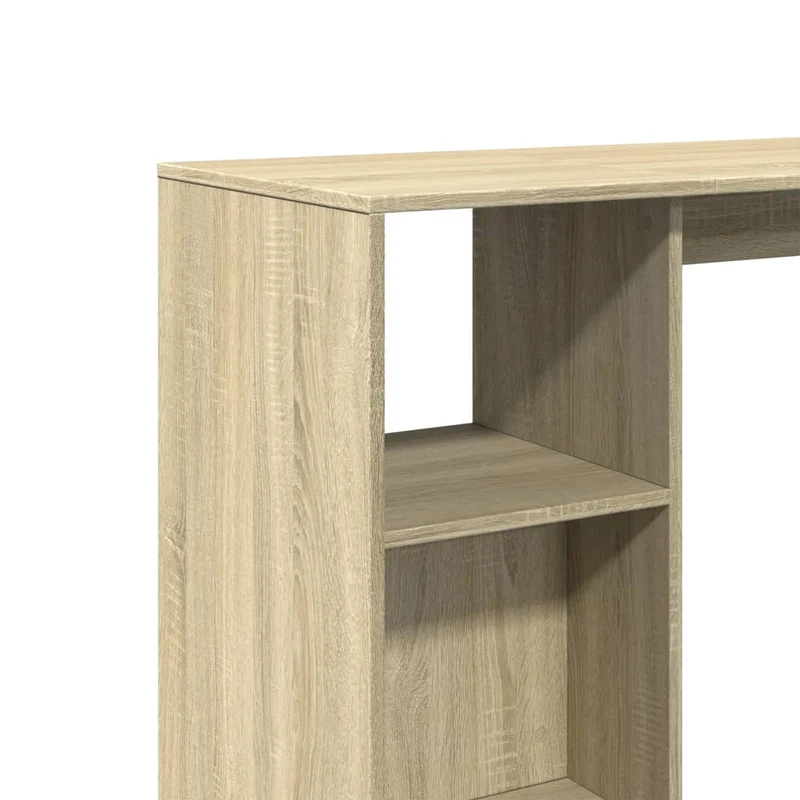 Table d’appoint multifonction avec étagère en bois d'ingénierie couleur chêne DEC036347