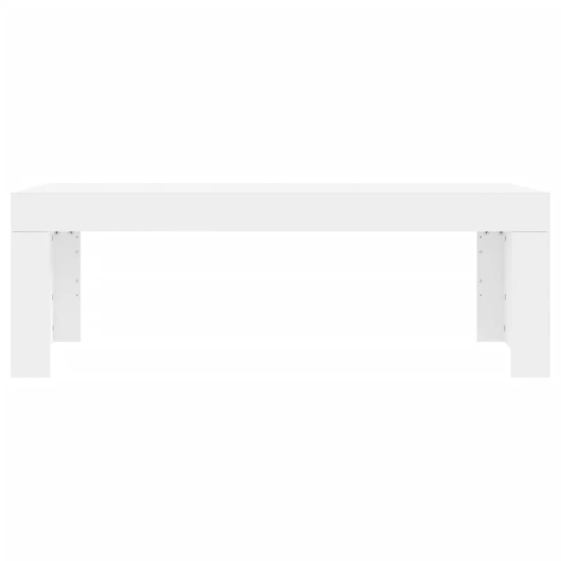 Table basse de salon design moderne 102 x 50 x 36 cm bois d'ingénierie blanc DEC037811