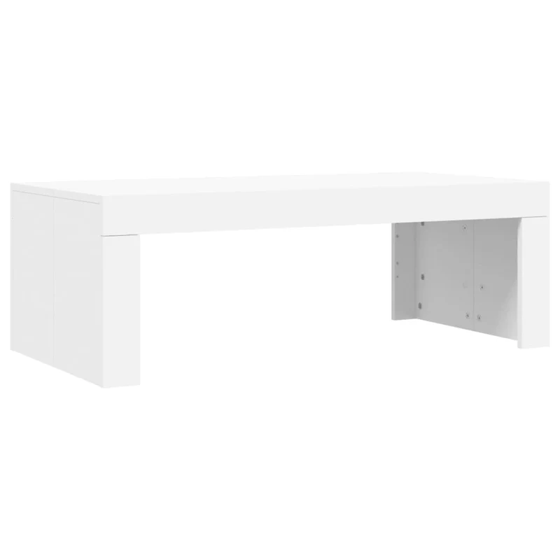 Table basse de salon design moderne 102 x 50 x 36 cm bois d'ingénierie blanc DEC037811