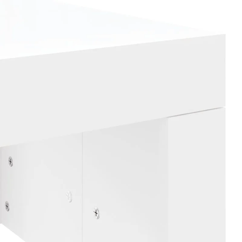 Table basse de salon design moderne 102 x 50 x 36 cm bois d'ingénierie blanc DEC037811