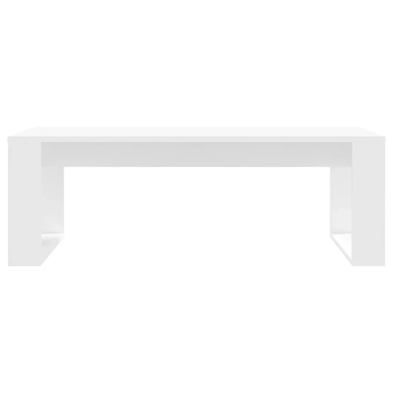 Table basse de salon design simple 102 x 50 x 35 cm bois d'ingénierie blanc DEC037810