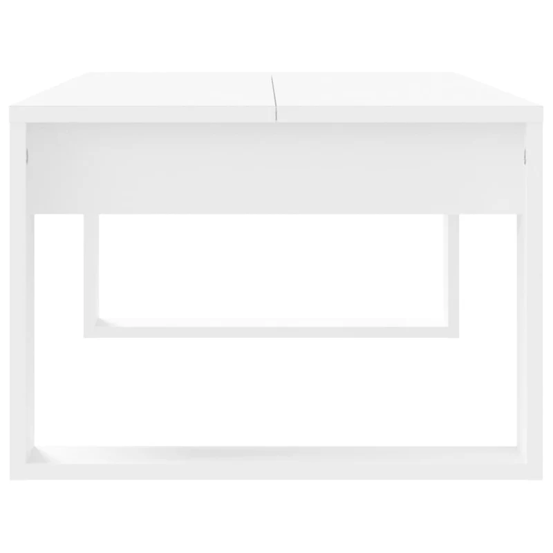 Table basse de salon design simple 102 x 50 x 35 cm bois d'ingénierie blanc DEC037810