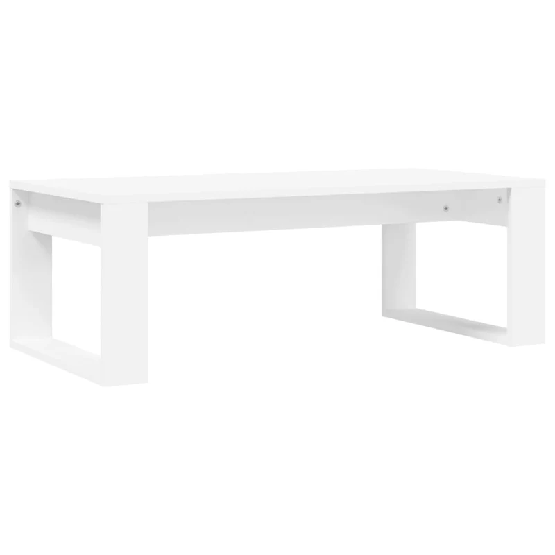 Table basse de salon design simple 102 x 50 x 35 cm bois d'ingénierie blanc DEC037810