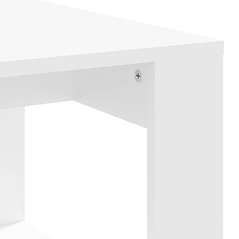 Table basse de salon design simple 102 x 50 x 35 cm bois d'ingénierie blanc DEC037810