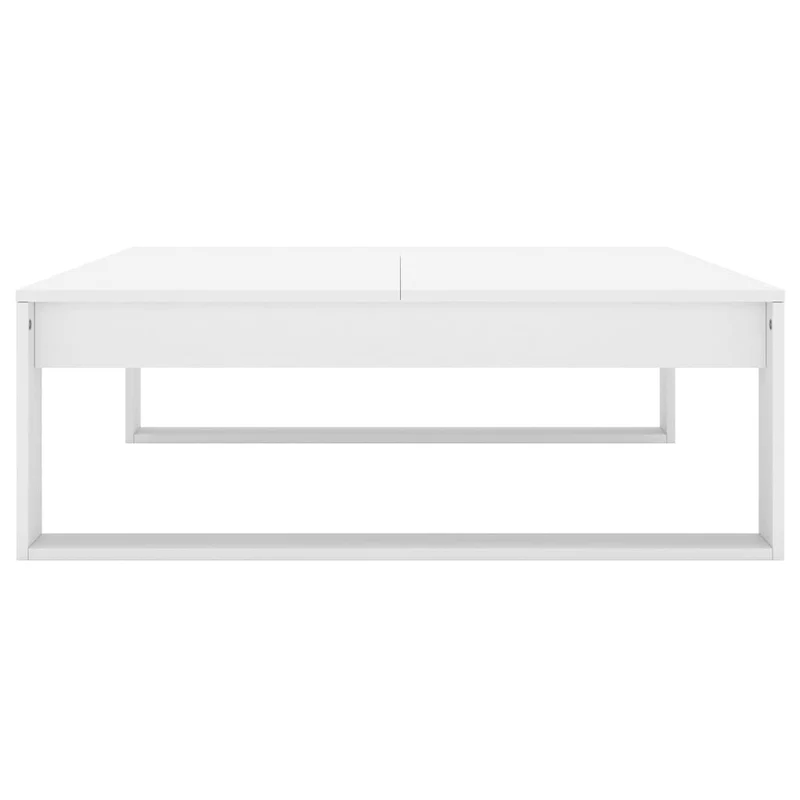Table basse de salon design simple 100 x 100 x 35 cm bois d’ingénierie blanc DEC037774