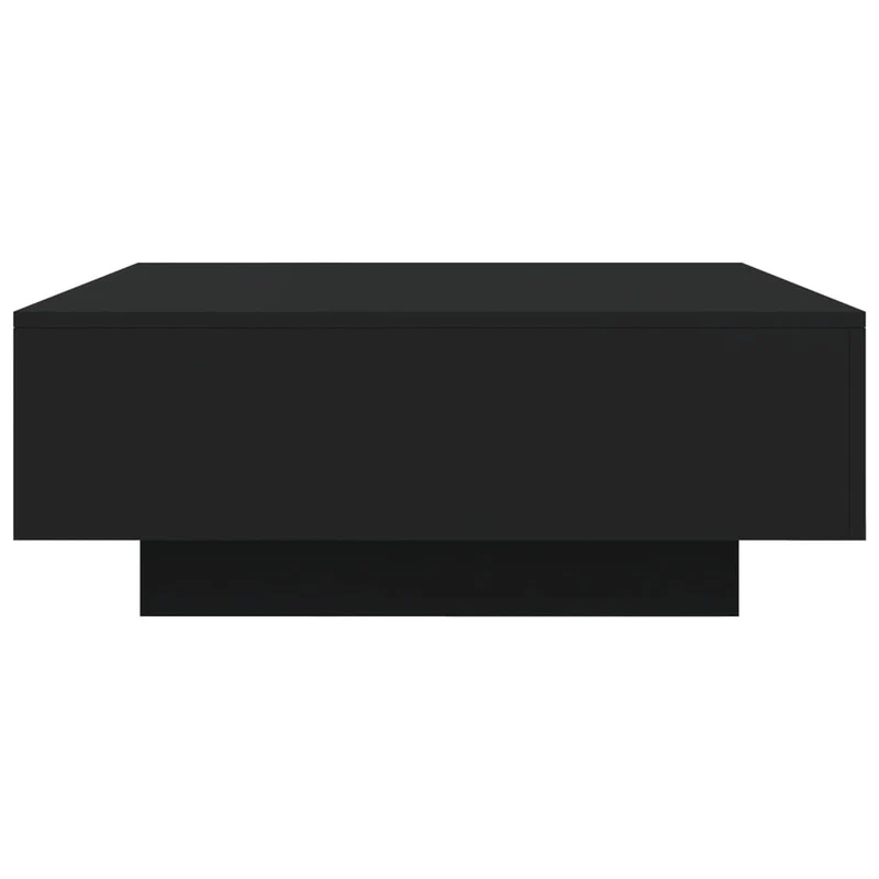 Table basse de salon design moderne avec lumières LED 80 x 80 x 31 cm bois d'ingénierie noir DEC037680