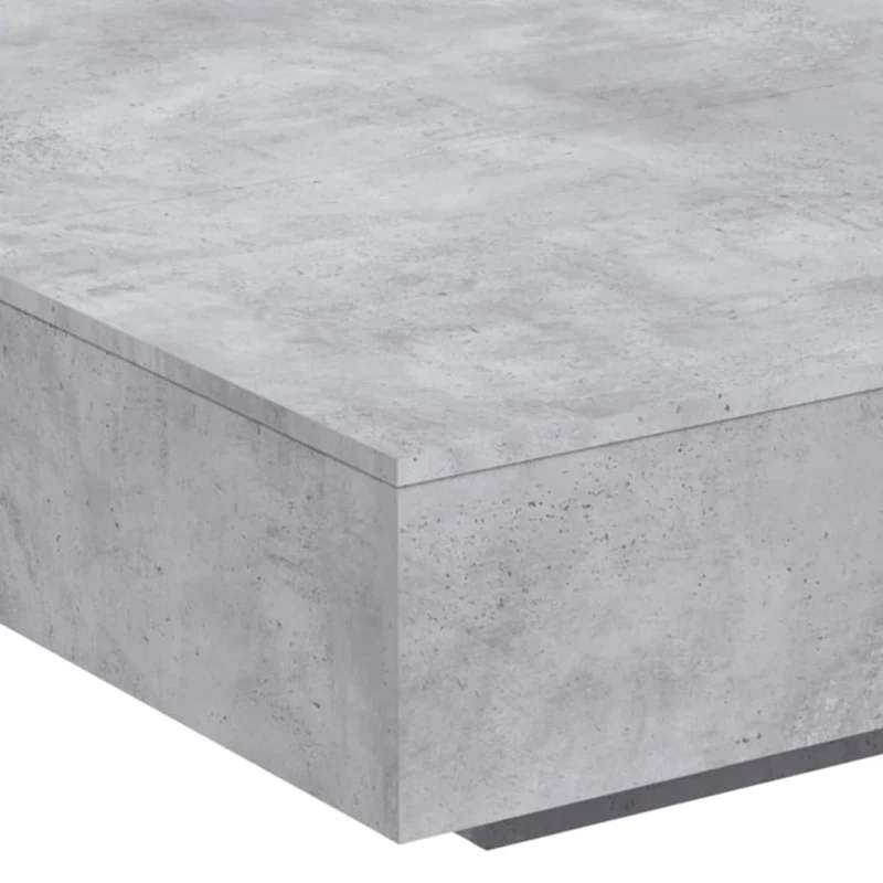 Table basse de salon design moderne avec lumières LED 100 x 100 x 31 cm bois d'ingénierie gris DEC037657