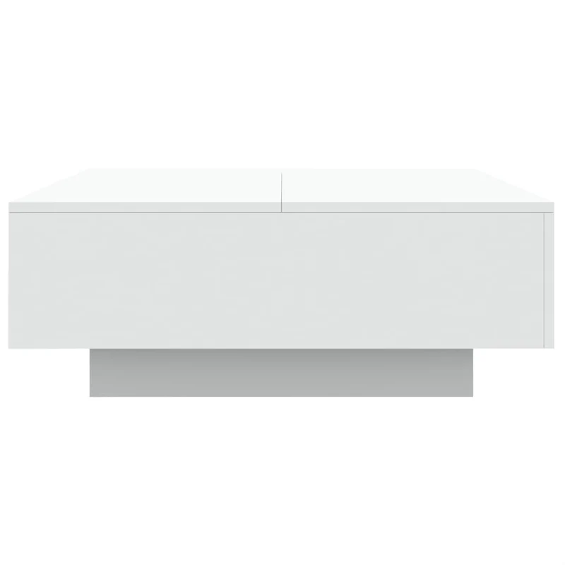 Table basse de salon design moderne avec lumières LED 80 x 80 x 31 cm bois d'ingénierie blanc DEC037600