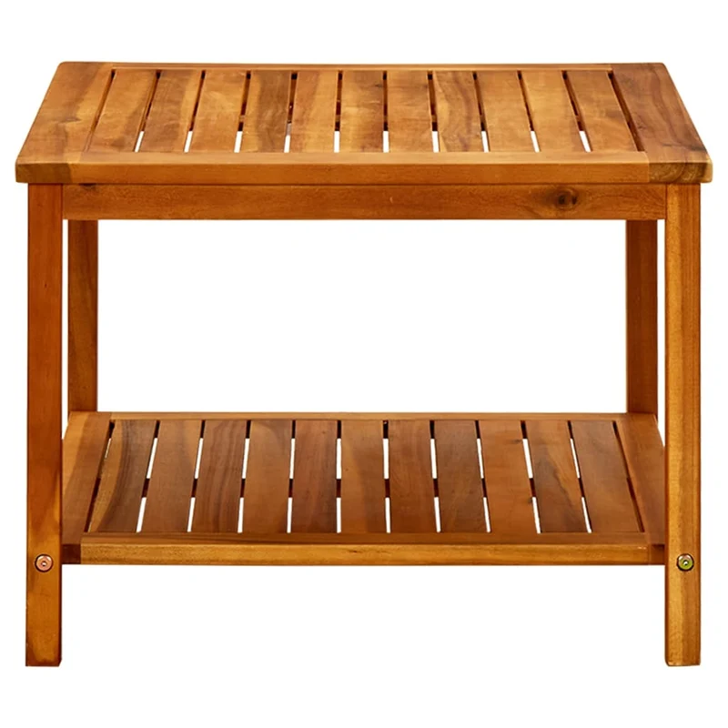 Table basse de salon design rustique 60 x 60 x 45 cm bois d'acacia solide marron DEC037110