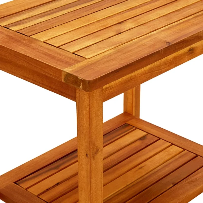 Table basse de salon design rustique 50 x 35 x 45 cm bois d'acacia solide marron DEC037075