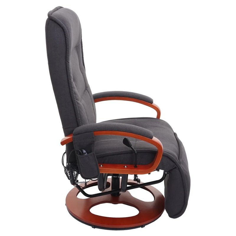 Fauteuil de relaxation fonction de massage 9 programmes 5 niveaux d'intensité tissu gris foncé 04_0006384