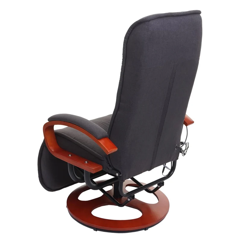 Fauteuil de relaxation fonction de massage 9 programmes 5 niveaux d'intensité tissu gris foncé 04_0006384