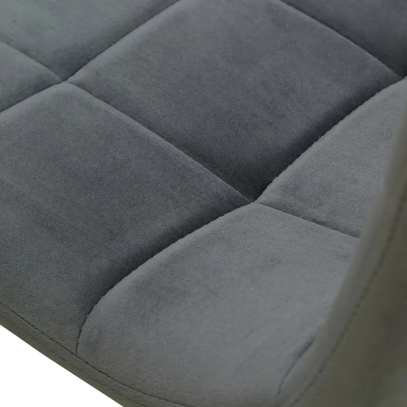 Chaise de salle à manger cuisine confortable et moderne en tissu velours gris pieds en métal noir CDS06002