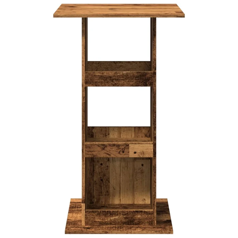 Table d’appoint multifonction avec étagères de rangement en bois d’ingénierie marron DEC036340