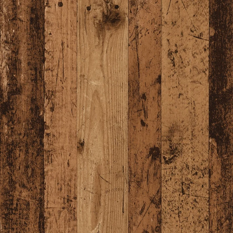 Table d’appoint multifonction avec étagères de rangement en bois d’ingénierie marron DEC036340