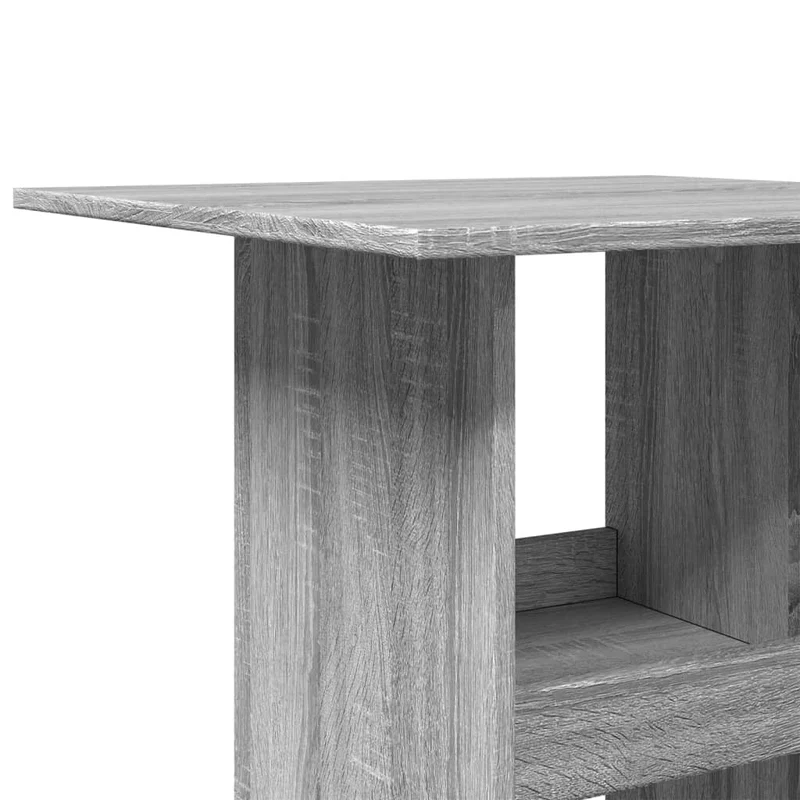 Table d’appoint multifonction 60 x 60 x 102 cm avec rangement en bois d'ingénierie gris DEC036338