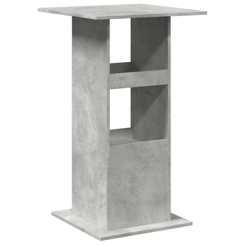 Table d’appoint multifonction 60 x 60 x 102 cm avec rangement en bois d'ingénierie gris DEC036333