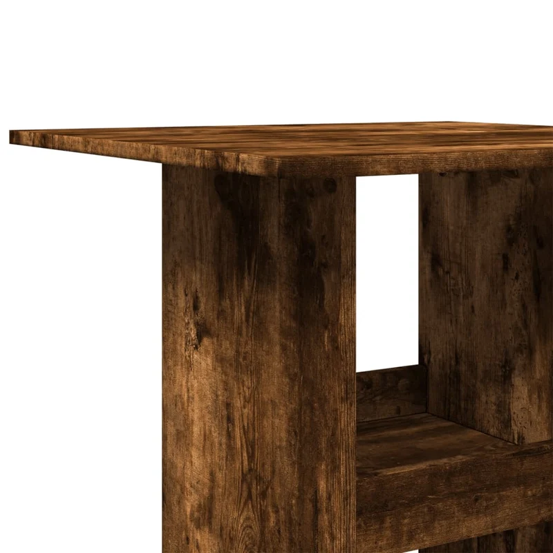 Table d’appoint multifonction avec étagères de rangement en bois d’ingénierie marron DEC036327