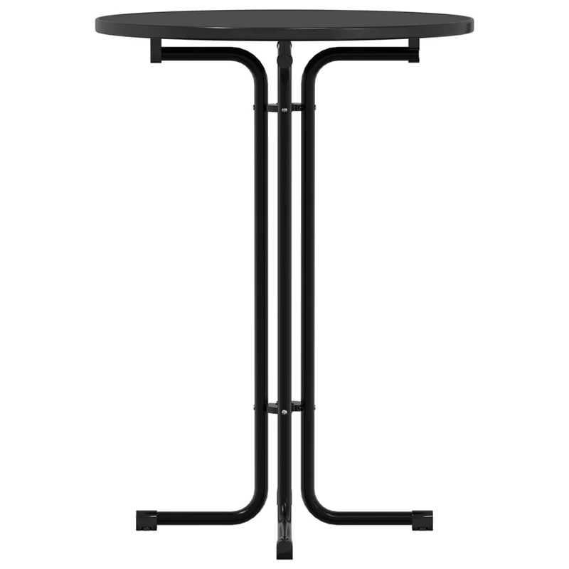 Table haute de bar table d'appoint ø80 x 110 cm bois d'ingénierie et acier noir DEC036896