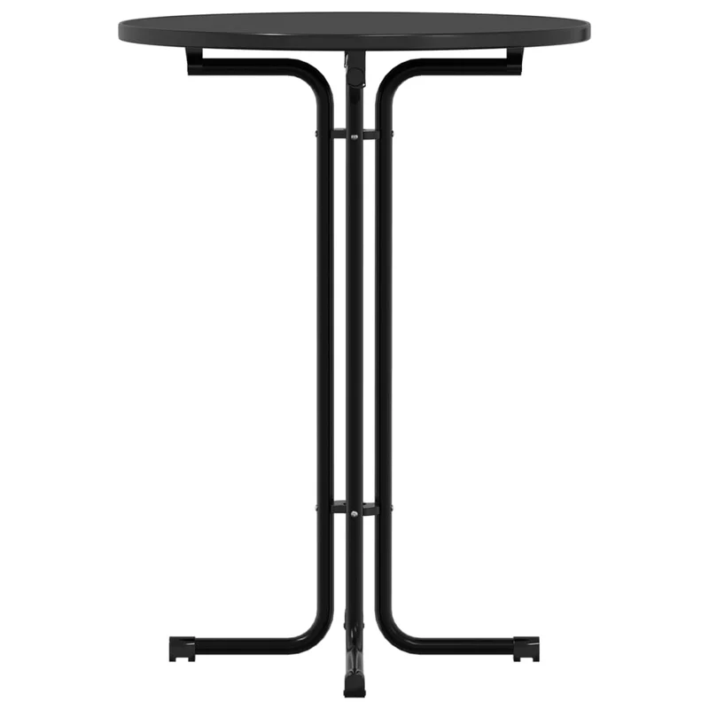 Table haute de bar table d'appoint ø80 x 110 cm bois d'ingénierie et acier noir DEC036896
