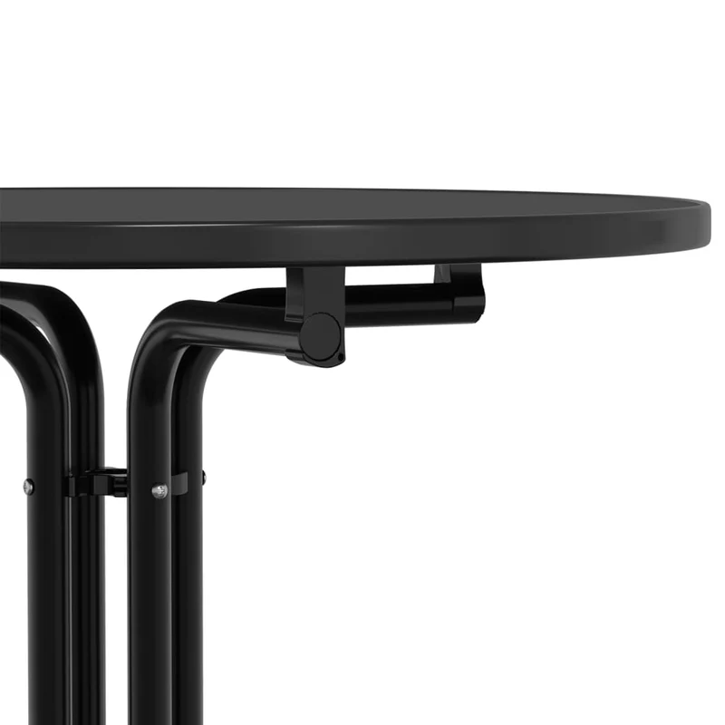Table haute de bar table d'appoint ø80 x 110 cm bois d'ingénierie et acier noir DEC036896
