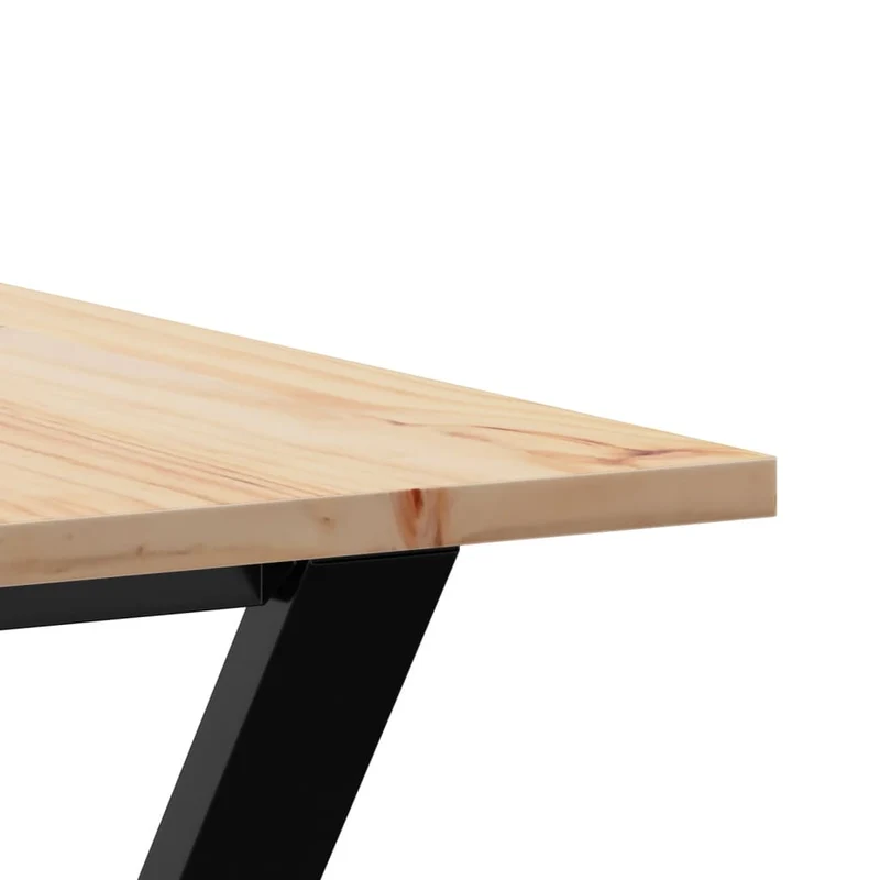 Table de salle à manger design industriel 160 x 80 x 75 cm bois de pin massif et acier DEC036826