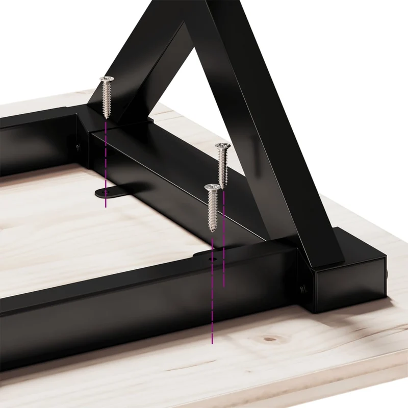 Table de salle à manger design industriel 180 x 90 x 75,5 cm bois pin massif et acier DEC036807
