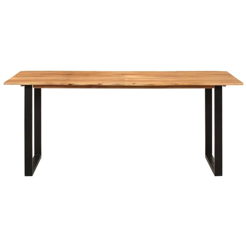 Table de salle à manger design industriel 180 x 90 x 76 cm bois d'acacia massif et acier DEC036621