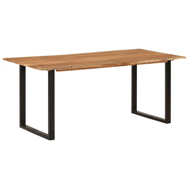 Table de salle à manger design industriel 180 x 90 x 76 cm bois d'acacia massif et acier DEC036621