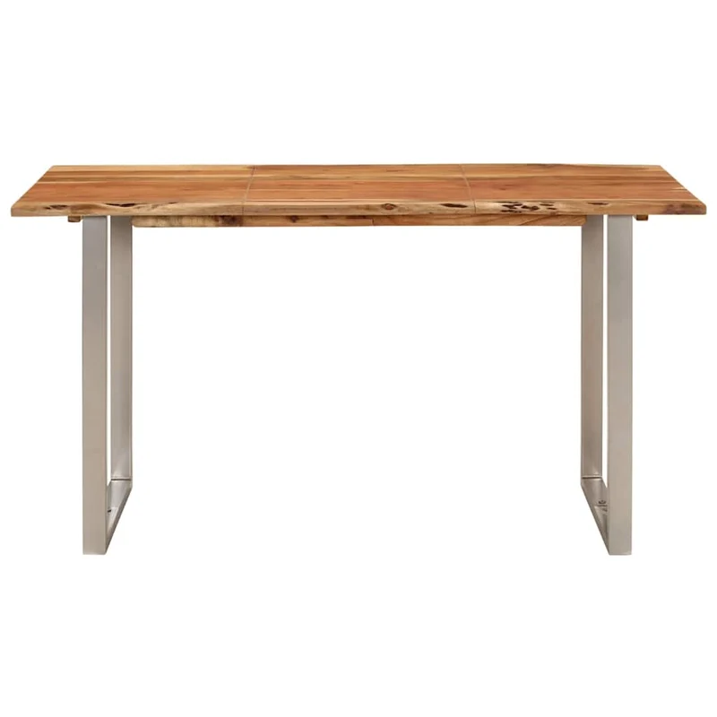 Table de salle à manger design industriel 140 x 70 x 76 cm bois d'acacia et acier DEC036602