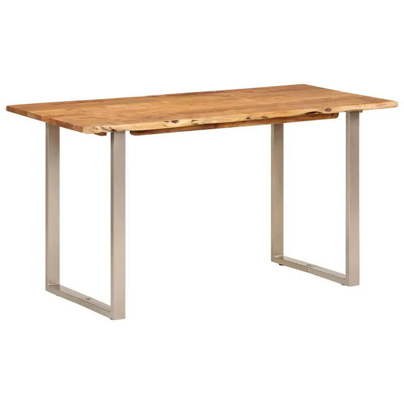 Table de salle à manger design industriel 140 x 70 x 76 cm bois d'acacia et acier DEC036602