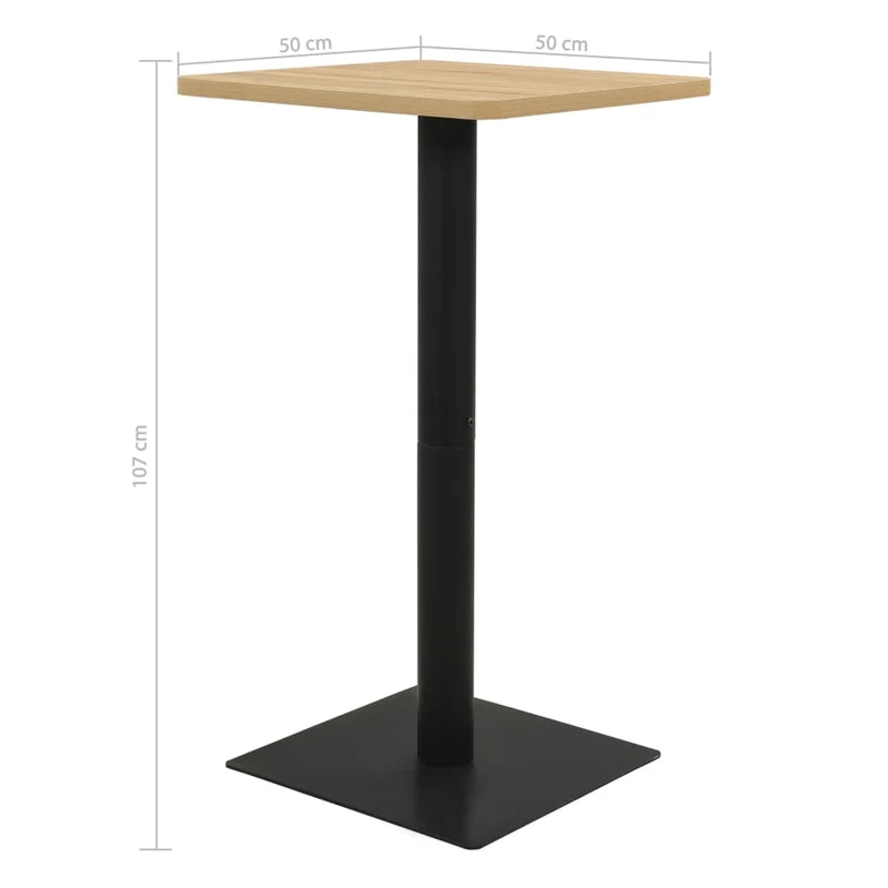 Table d'appoint auxiliaire table haute 50 x 50 x 107 cm panneau de particules de mélamine et acier DEC036552
