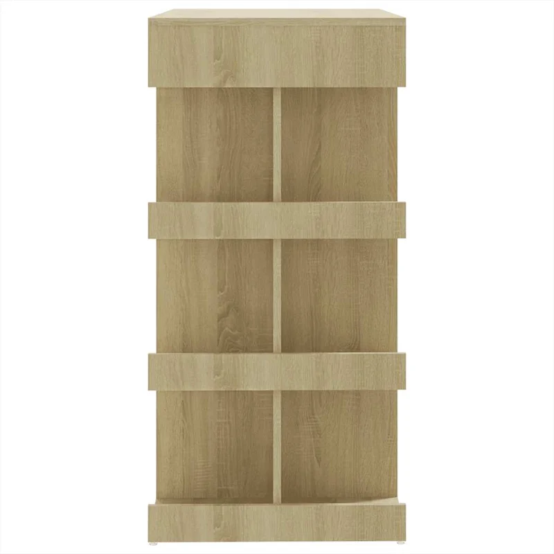 Table d’appoint multifonction table de bar avec étagère de rangement en bois ingénierie couleur chêne DEC036512