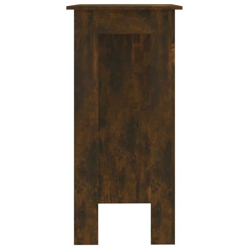Table d’appoint multifonction table de bar avec étagère en bois d'ingénierie marron DEC036342