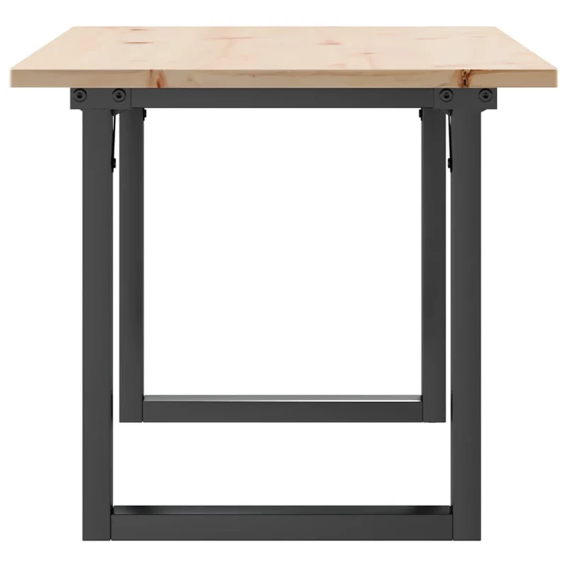 Table basse rectangulaire style industriel 90 x 40 x 45 cm bois de pin et acier DEC036251