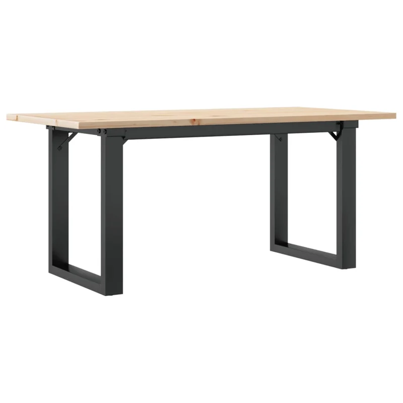 Table basse rectangulaire style industriel 90 x 40 x 45 cm bois de pin et acier DEC036251