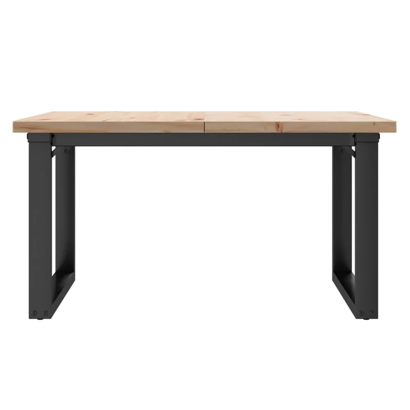 Table basse rectangulaire style industriel 80 x 80 x 45,5cm bois de pin et acier DEC036250