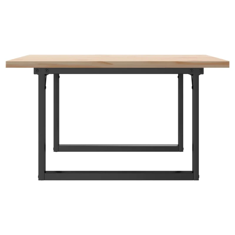 Table basse rectangulaire style industriel 80 x 80 x 45,5cm bois de pin et acier DEC036250