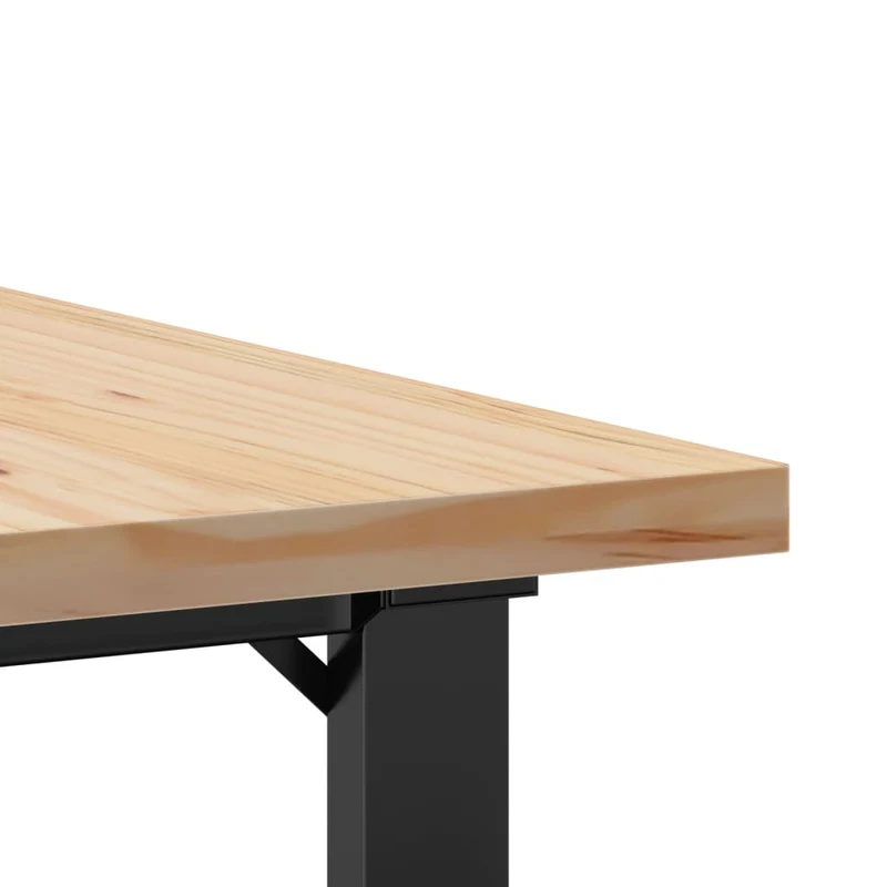 Table basse rectangulaire style industriel 80 x 80 x 45,5cm bois de pin et acier DEC036250