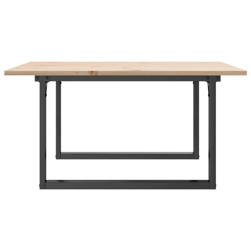 Table basse rectangulaire style industriel 80 x 80 x 45 cm bois de pin et acier DEC036249