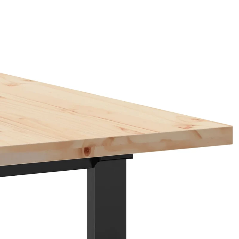 Table de salle à manger design industriel 140 x 80 x 75,5 cm bois de pin et acier DEC036783