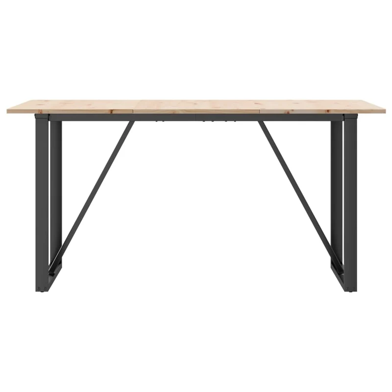 Table de salle à manger design industriel 140 x 80 x 75 cm bois de pin massif et acier DEC036782