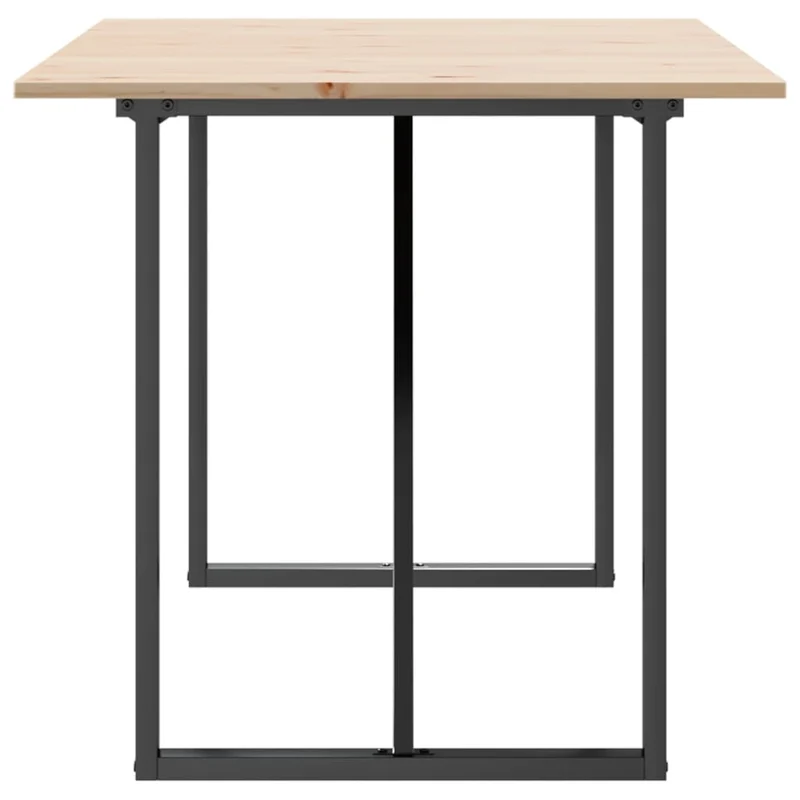 Table de salle à manger design industriel 140 x 80 x 75 cm bois de pin massif et acier DEC036782