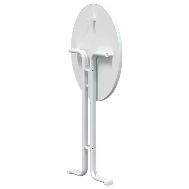 Table haute table d'appoint plateau pliable ø80 x 110 cm bois d'ingénierie et acier blanc DEC036777