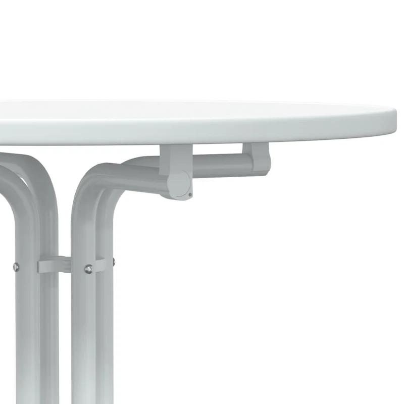 Table haute table d'appoint plateau pliable ø80 x 110 cm bois d'ingénierie et acier blanc DEC036777