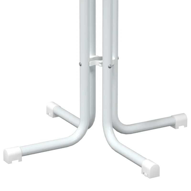Table haute table d'appoint plateau pliable ø80 x 110 cm bois d'ingénierie et acier blanc DEC036777