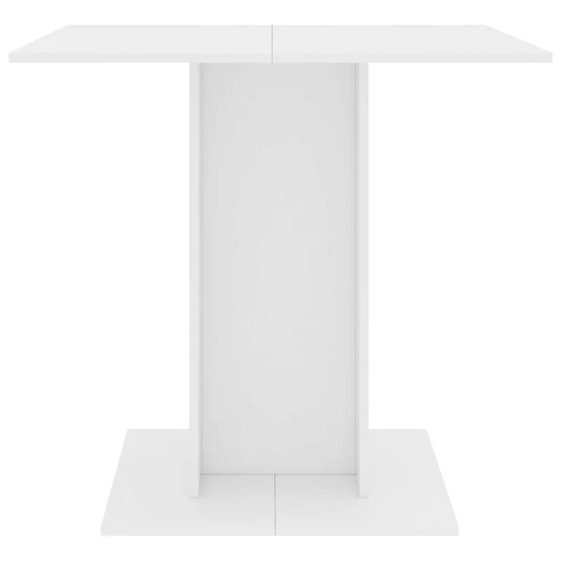 Table de salle à manger design moderne 80 x 80 x 75 cm bois d'ingénierie blanc DEC036764